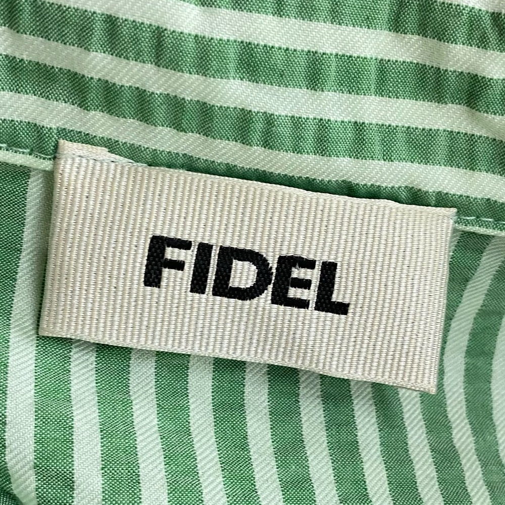 Vintage Fidel Green Striped Seersucker Cotton Blazer Jacket 4 Twee Coastal - Picture 3 of 16